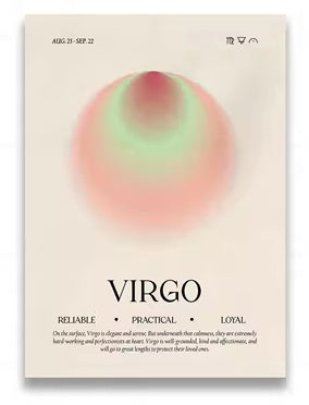 Retro Astrology 12 Zodiac Canvas Wall Art – Vintage Aesthetic Home Decoration Set