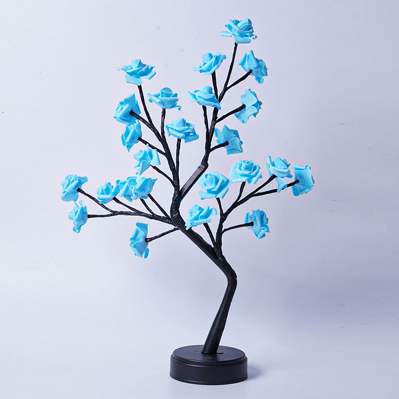 Elegant Rose Flower LED Tree Lamp – USB Desk Night Light for Valentine & Christmas Gifts